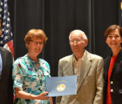 Volunteers receiving the governors volunteer award