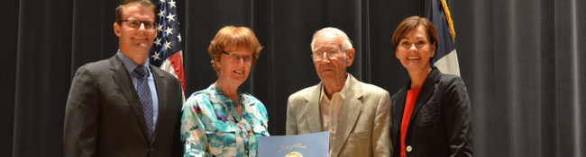 Volunteers receiving the governors volunteer award