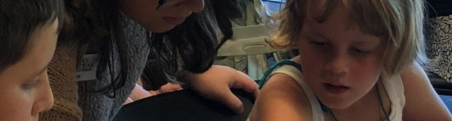 education intern with two cchildren