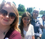 four Reiman Gardens interns smiling together outside