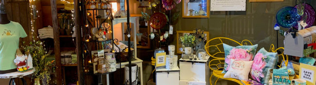 indoors in the Gift Shop with different merchandise