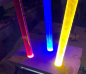 This intern project is for the holida light show with red, blue and yellow streams of colors